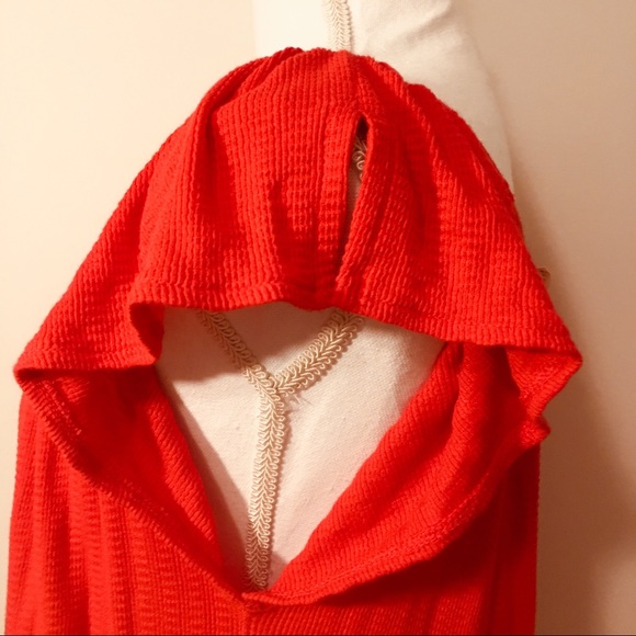 NWT Free People Red Ruffle Sleeves Top - Picture 5 of 7